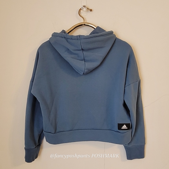 ADIDAS three bar 3B logo orbit hoodie sweatshirt in violet blue flattering fit - Picture 12 of 17